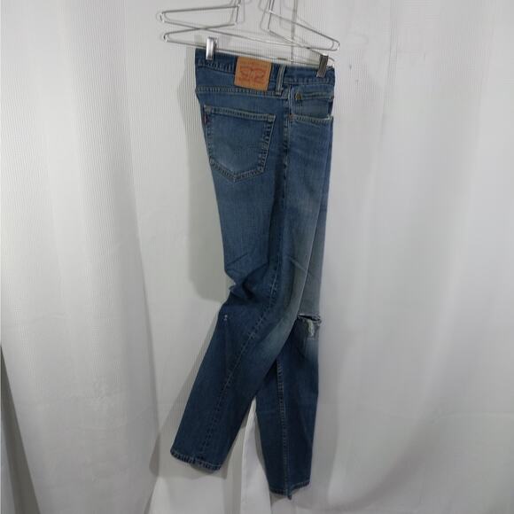 LEVI'S! STRAUSS BLUE DENIM CLASSIC 511 STRAIGHT LEG JEANS, DISTRESSED! SZ 34X34 - Picture 6 of 11